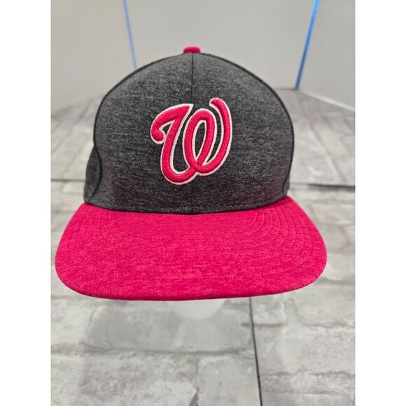 WASHINGTON NATIONALS Pink & Black New Era 7 5/8 Fitted Hat, Baseball Cap - Picture 2 of 10